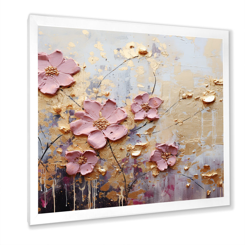 Fleurs de cerisier minimalistes - fleurs d'art cerisier en fleurs, Cadre simple blanc, H 36 po x l 36 po x P 1,5 po
