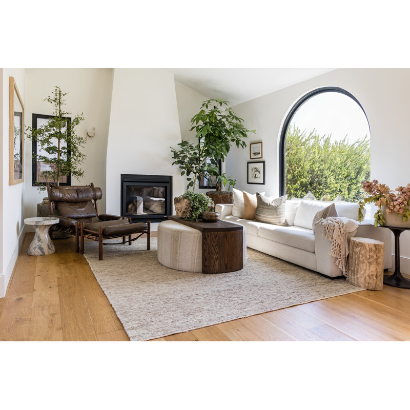 Pure Salt By Momeni Torquay Soumak Machine Weave Jute And Wool Natural Area Rug 6' X 6' Round, Brown, Rectangle 5' x 8'
