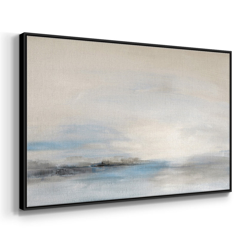 Doux distance encadrée sur toile, H 25 po x l 37 po x P 2 po, Cadre noir
