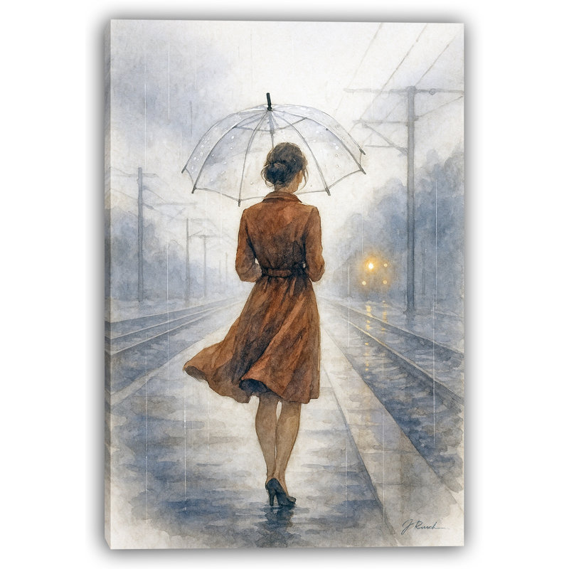 «Waiting at the Station», art mural sur toile tendue, H 40 po x l 30 po