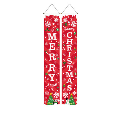 Kbndieu Christmas Couplet Door Curtain Custom Party Decoration Door Cover Christmas Flag Background Cloth