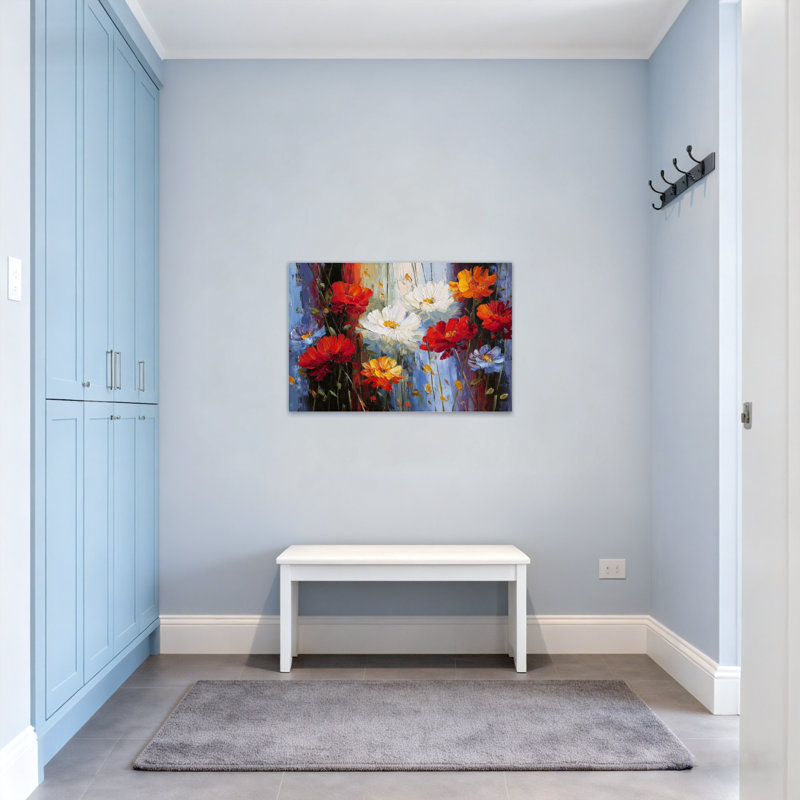 Plants & Flowers Vibrant Flowers In Abstract Style Canvas Print, 12" H x 18" W