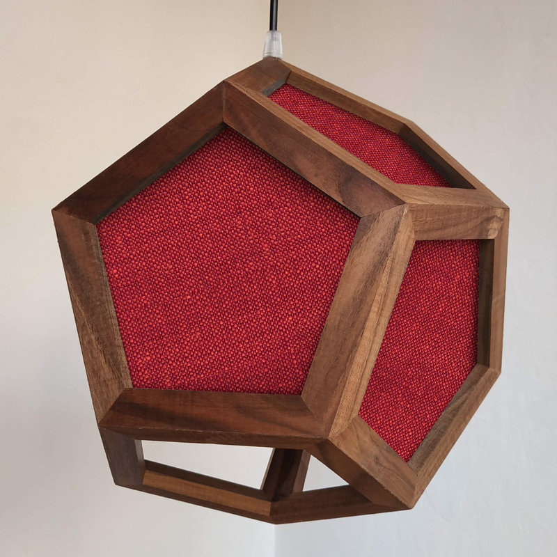 Belfiore 1 - Light Oil Geometric Pendant, Dark Oak/Red
