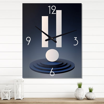 Retro Harmony Geometric I - Modern Geometric Wall Clock Oversized