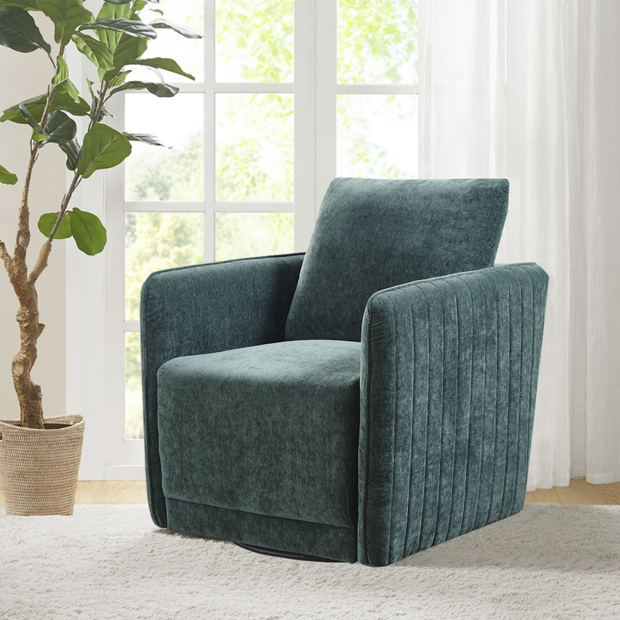 Hokku Designs Garofina Upholstered Swivel Armchair | Wayfair