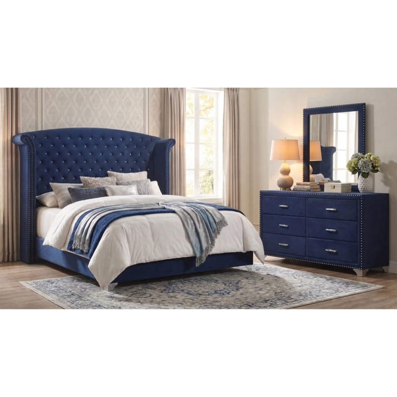 Ensemble de chambre à coucher 3 pièces Harmony, 3 Pcs: Bed, Dresser, Mirror, King