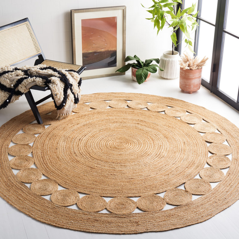 Mindy Hand Loomed Beige Rug, Round 198 cm
