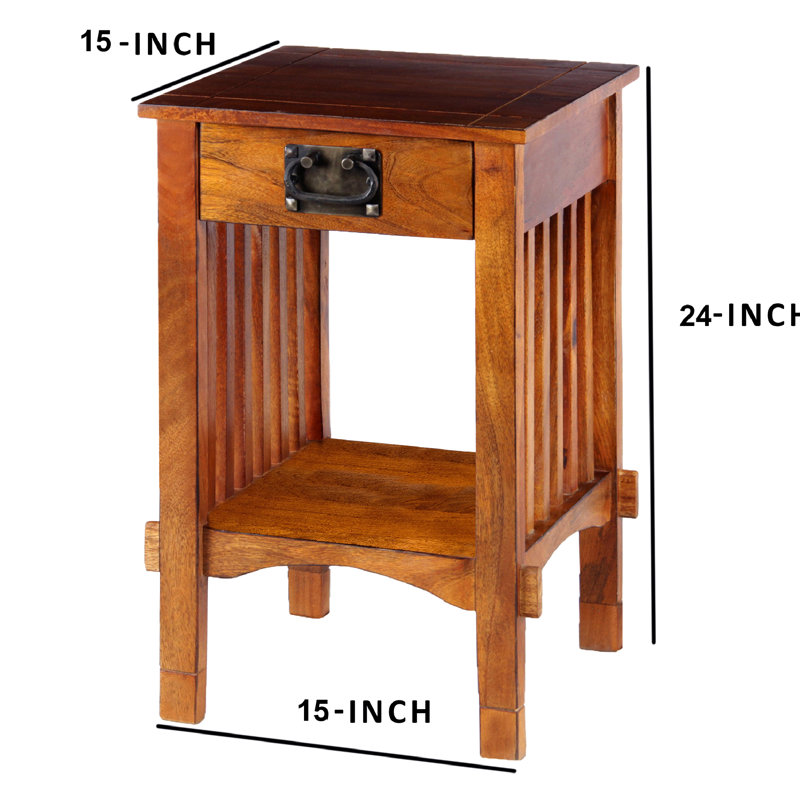 Janyah Solid Wood End Table