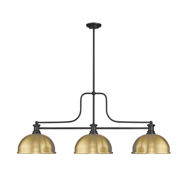 Eraste 3 - Light Dimmable Modern Linear Chandelier, Heritage Brass