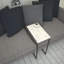 Table de bout haute C 25 po Callen, marbre blanc
