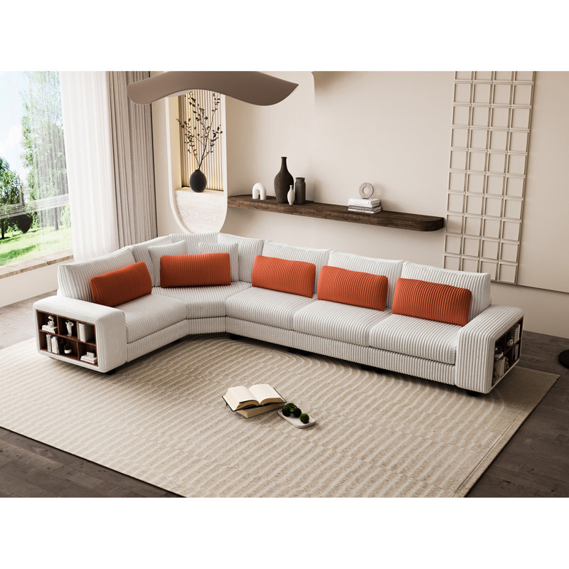 En bois beige, avec accoudoirs et doux, casier modulaire beige à 5 options, confort