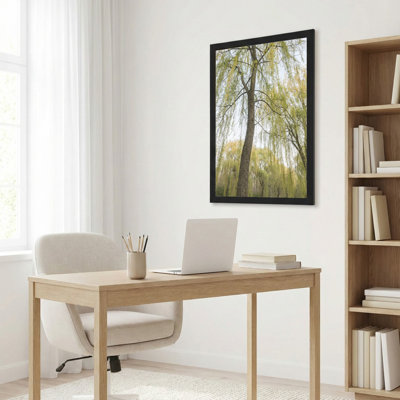 Willow Tree Nature Landscape, reproduction d'art sur toile tendue sur toile, ensemble de 1