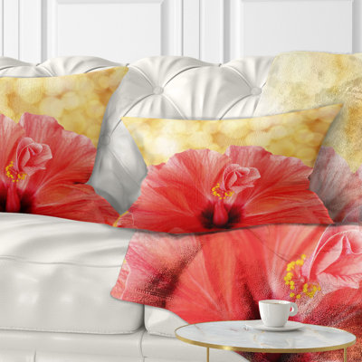 Coussin lombaire floral avec fleur d'hibiscus