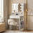 26.4" Small Makeup Vanity Desk with Lighted Mirror, 3 Color Modes, Drawer & 6 Level Storage, White-154042674