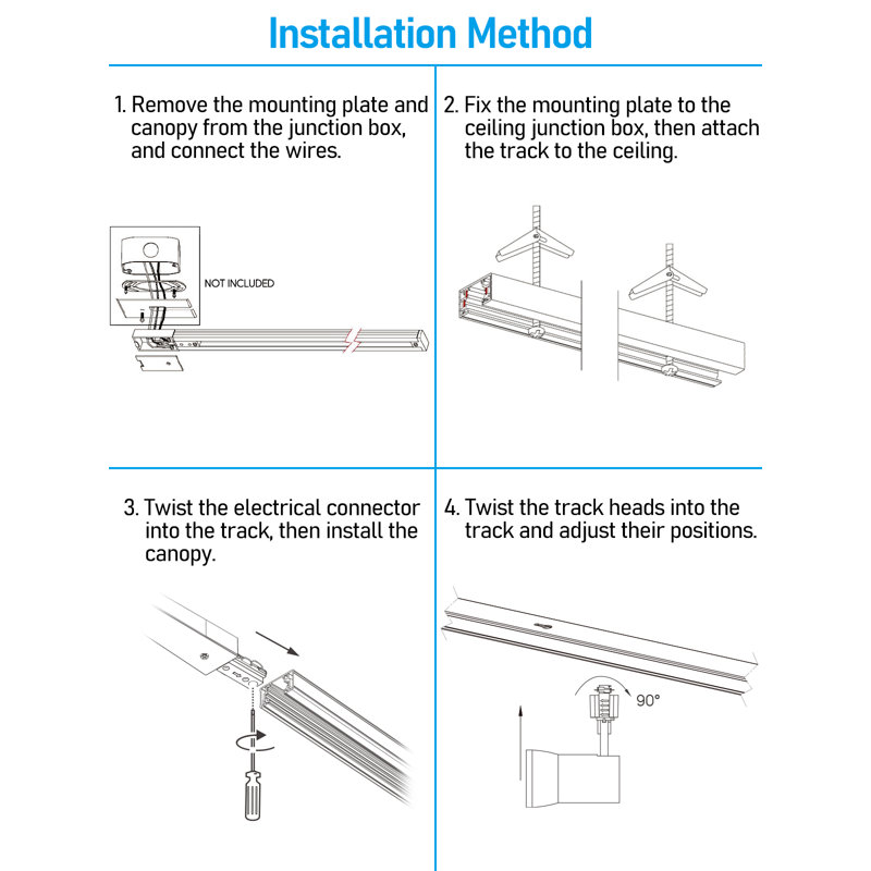 Track Light Kits, DIY Expansion Package includes 2 x 10W Track Lighting Heads(Warm White)+2 x H Style Track Lighting Rails+ 4 x H Track End Cap +3 x H Track Dead End I Connectors +1 x H Track L Connector