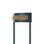 Table d'appoint demi-lune unique avec porte en rotin, console d'entrée élégante en demi-cercle avec tablette inférieure