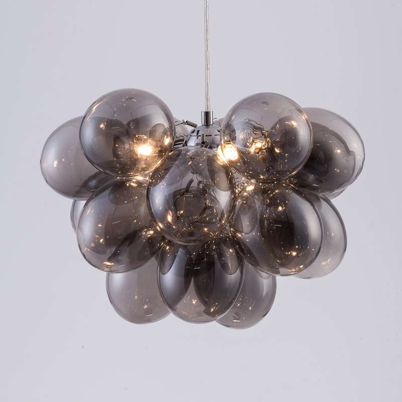 Abdurrahman 3 - Light Polished Chrome Cluster Pendant, Grey