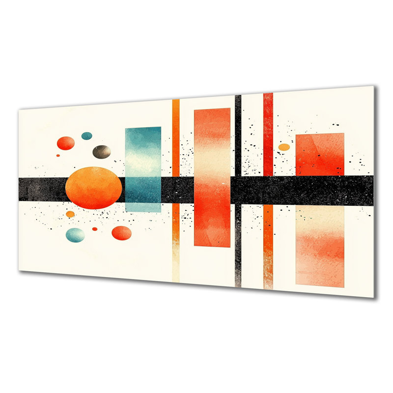 Dynamic Rectangle Balance Of Geometry I - Geometric Metal Wall Decor, Modern Metal Print, 28" H x 60" W x 0.84" D