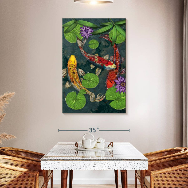 Brampt Koi Fish Swimming, 48" H x 32" W