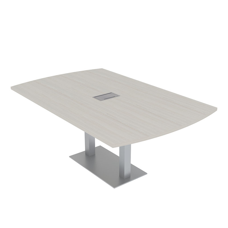 Table de conférence Pavert Arc Unité électrique, H 30 po x l 84 po x P 48 po, Sel Lakeland, Argent