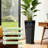 24/32 in. Imitation-Wicker Plastic Tall Planter Pot with Drainage Hole & Tray-678698213-678698215
