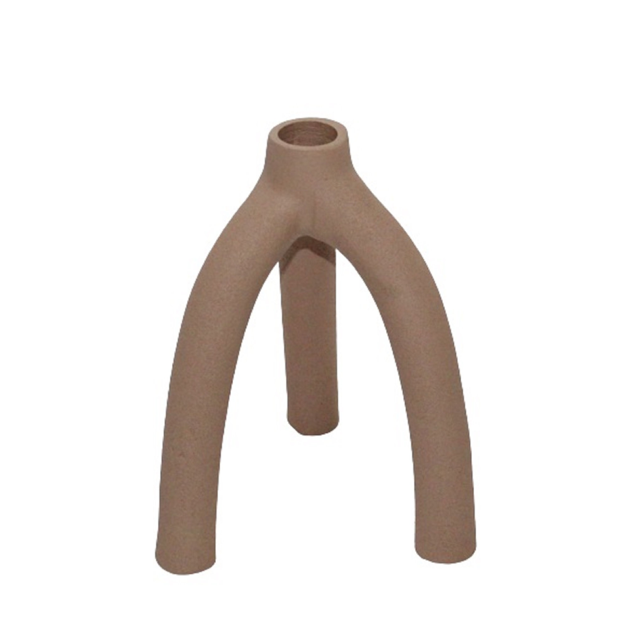 Asira Lg. Aluminium Candleholder, 6.5" H x 5.25" W x 4.5" D, Light Brown