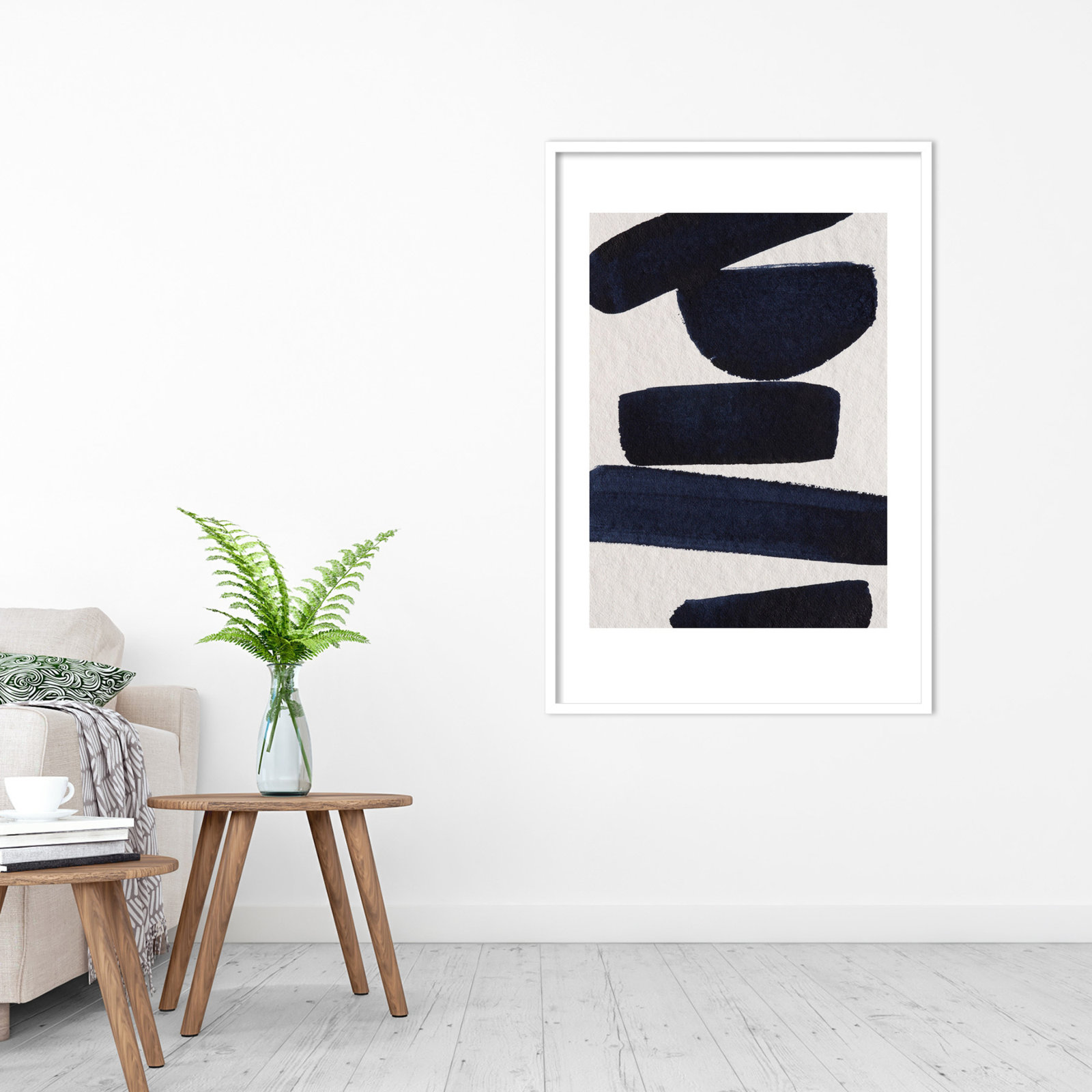 Japandi 5 by Simon West, White, 42.15" H x 28.4" W x 0.88" D