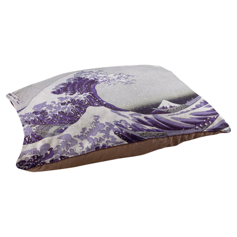 Coussin Burkart la grande vague, L 32,5 po x l 42,5 po, Mauve / gris / brun foncé