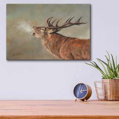 «Red Deer Stag2» par David Stribble, art mural en verre acrylique Millwood Pines