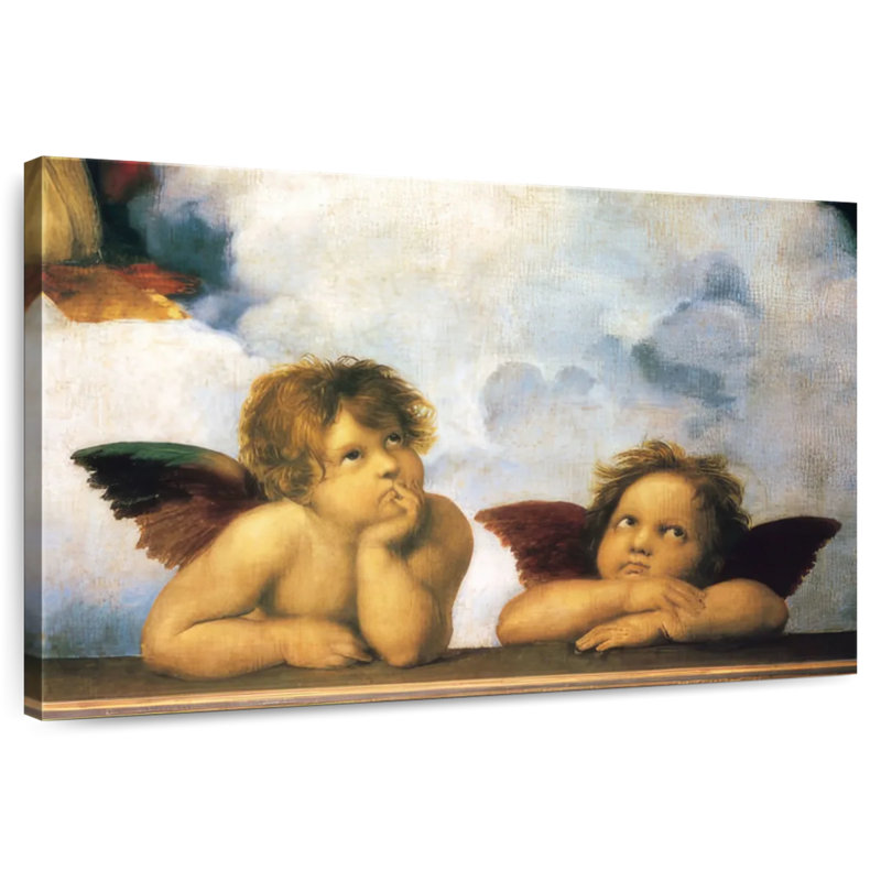 Détail de Putti de la Madone Sixtine, H 24 po x l 36 po