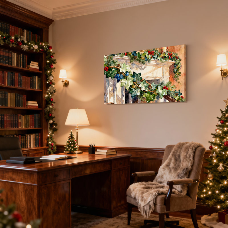 Guirlande de Noël, ensemble de 3 impressions sur toile, H 20 po x l 30 po
