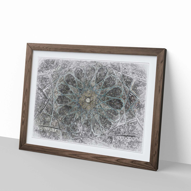 Mosaic Pattern in Abstract - Picture Frame Graphic Art Print, 48cm H x 65cm W x 2cm D, Walnut Framed