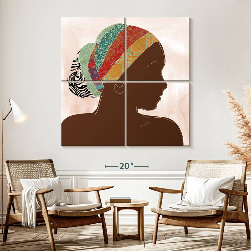 Portrait africain Leisha I, H 57 po x l 57 po