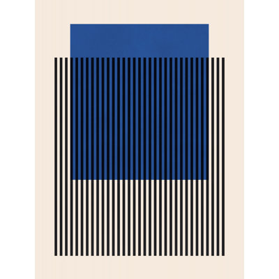 Blue Striped Geometry Print by Other Artist