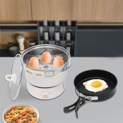 Portable Electric Hot Pot With Foldable Handleswhite/Green