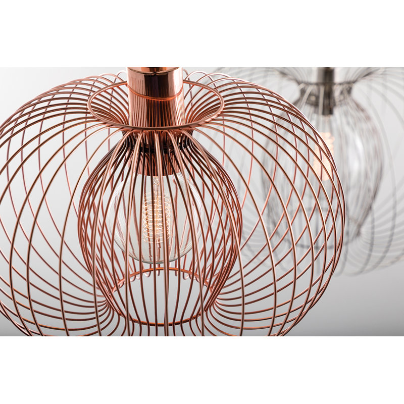 Luminaire suspendu géométrique unique à 1 lumière Jasmine, Nickel poli, H 11 po x l 12 po x P 12 po
