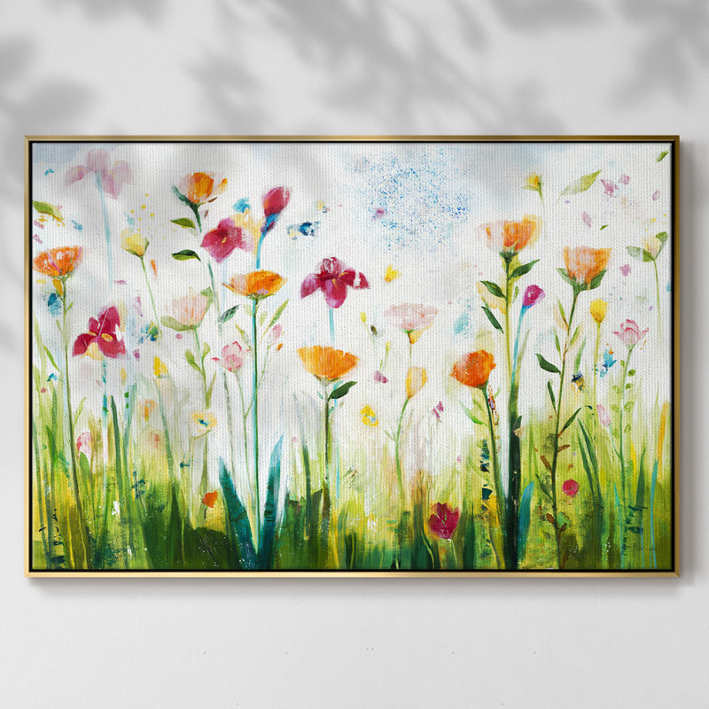 «Look For Sparrows II», reproduction sur toile tendue avec châssis de qualité supérieure, prête à être accrochée, Or
