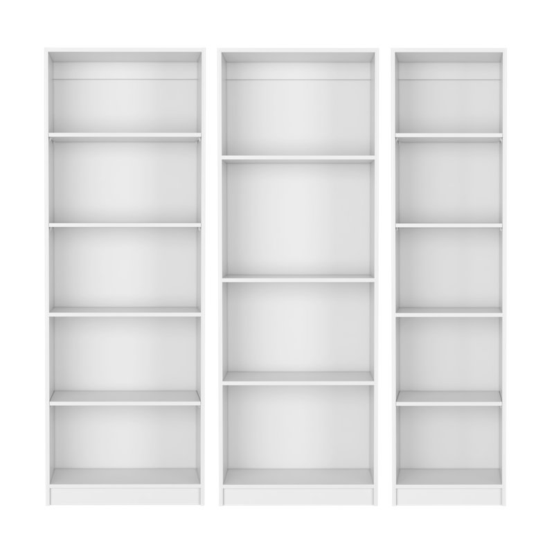 Ensemble de salon 4 pièces Clawson avec 4 bibliothèques, blanc