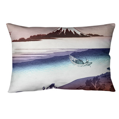 Katsushika Hokusai Leather/Suede Reversible Throw Pillow