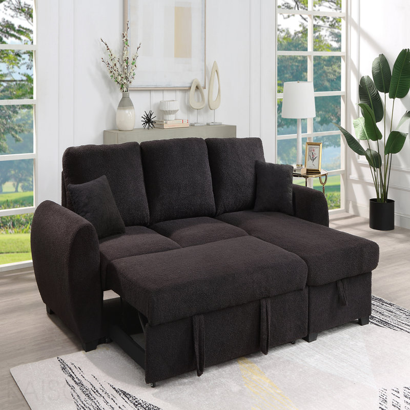 Canapé-lit modulaire réversible en molleton 95 po