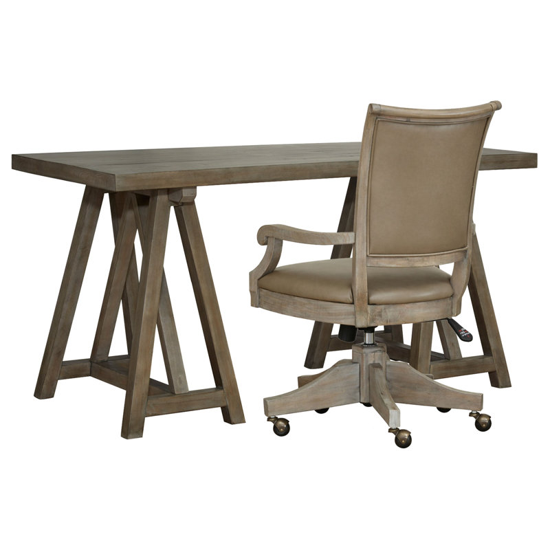 Desk With Chair, Dovetail Gray, 2 Pieces: Desk, Chair