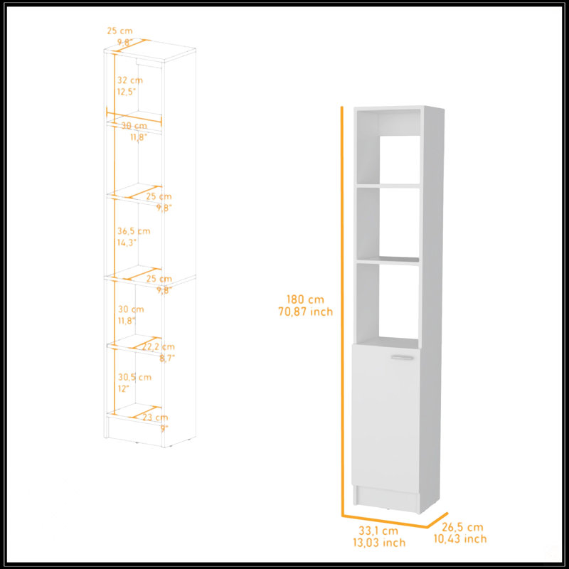 Armoire à linge avec 1 porte, Blanc