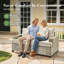 Ensemble de conversation en osier / rotin pour 4 personnes avec chaises pivotantes et coussins Wahkon-490268001