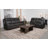 2-piece Upholstered Reclining Sofa Set Grey