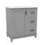 Le meuble-lavabo de 30 pouces est livré avec un lavabo en céramique et deux supports de rangement à une porte-865190067
