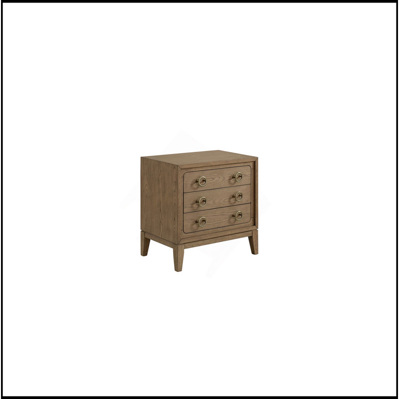 Table de chevet 3 tiroirs avec finition USB au lait