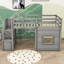 Jadi Twin Wooden Loft Bed with Staircase-790637228