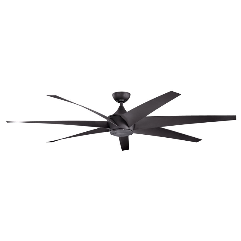 Kichler Lehr 80-inch Distressed Black Outdoor Ceiling Fan, Distressed Black