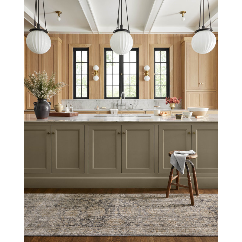 Tapis gris anthracite / doré Jean Stoffer x Loloi Katherine, Tapis de couloir 2 pi 7 po x 10 pi