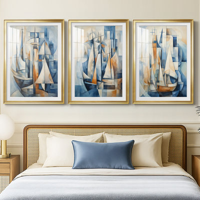 NAUTICAL Series CECLxxxi - Impression sur mesure encadrée de qualité supérieure - 3 pièces